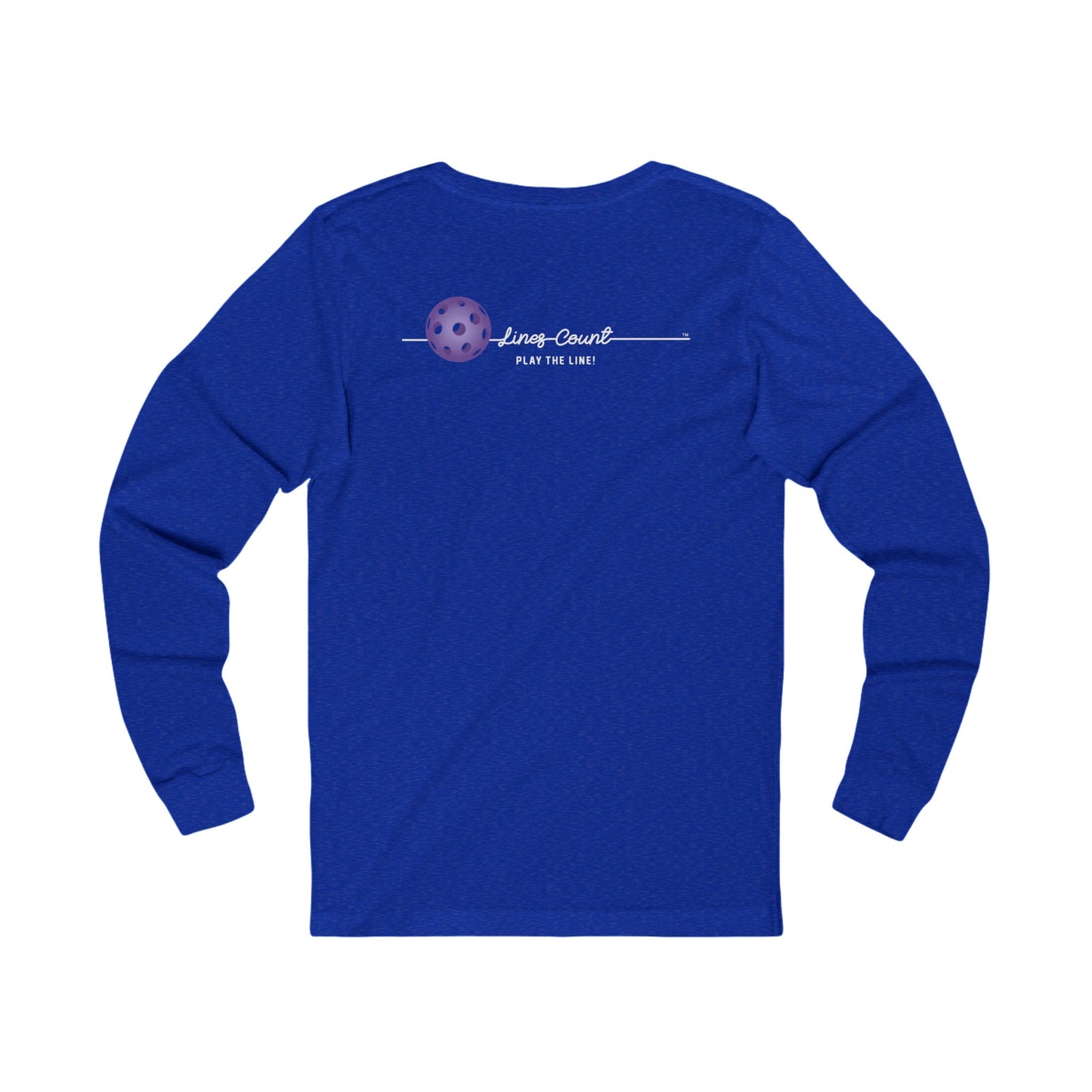 Get to the Courts with our Unisex Jersey Long Sleeve Tee- Purple Logo