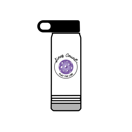 Lines Count Purple Logo Water Bottle, 20oz