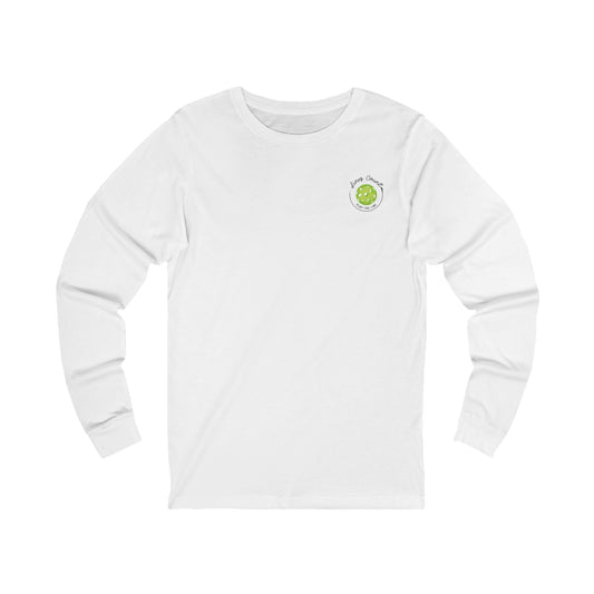 Get to the Courts with our Unisex Jersey Long Sleeve Tee- Green Logo