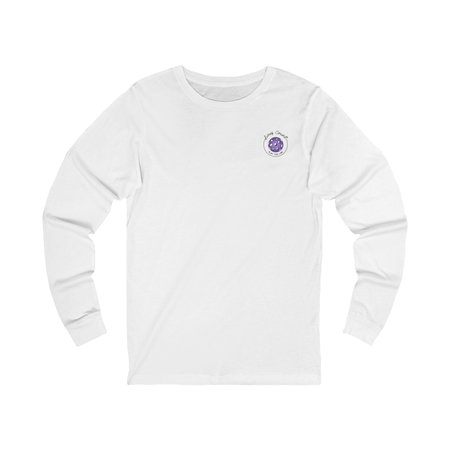 Get to the Courts with our Unisex Jersey Long Sleeve Tee- Purple Logo