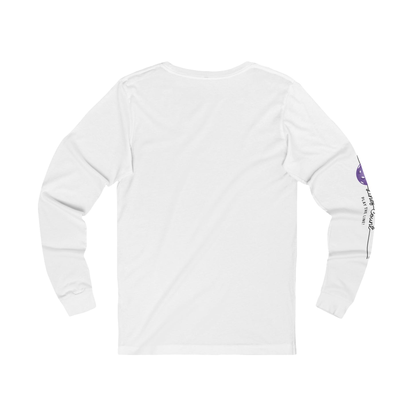 White Long Sleeve Purple Logo Tee