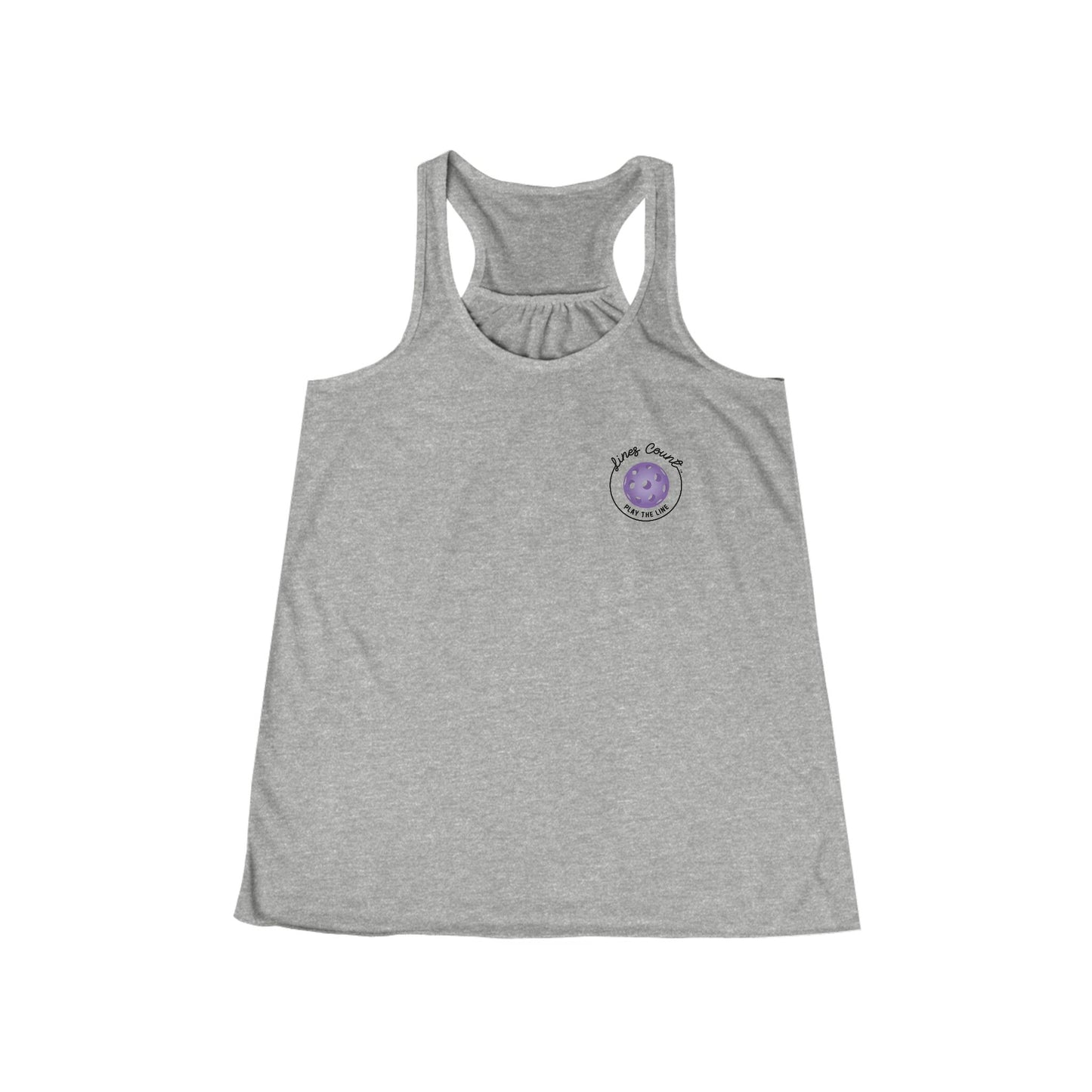 Women's Flowy Racerback Tank - Purple Logo