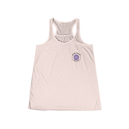 Women's Flowy Racerback Tank - Purple Logo