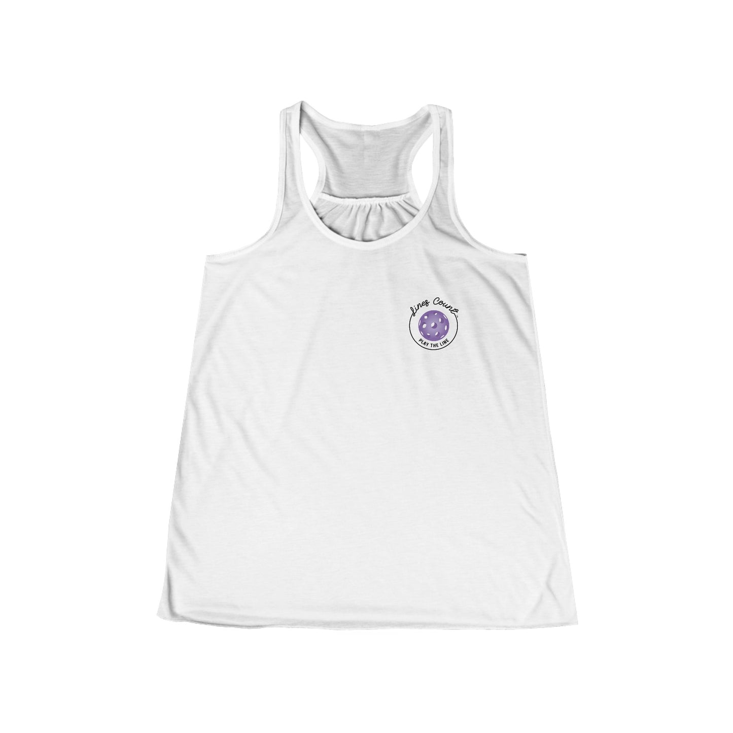 Women's Flowy Racerback Tank - Purple Logo