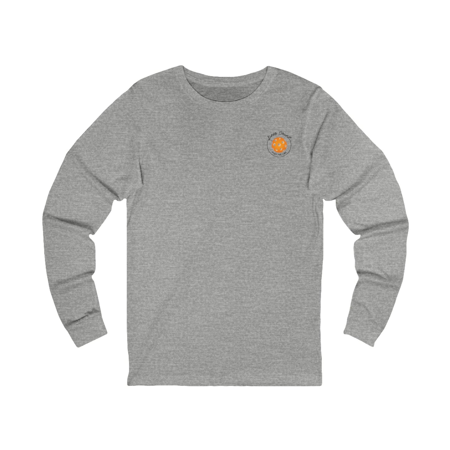 Get to the Courts with our Unisex Jersey Long Sleeve Tee - Orange Logo