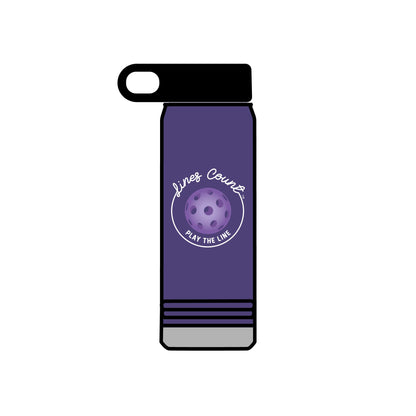 Lines Count Purple Logo Water Bottle, 20oz