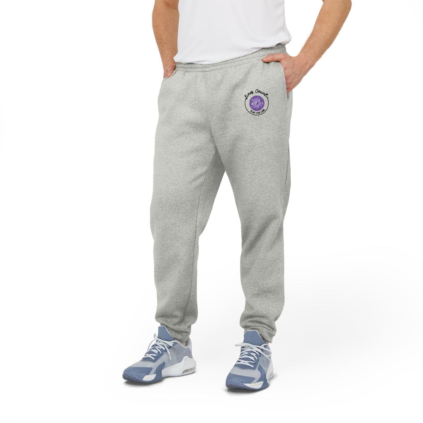 Warm up with Lines Count (MENS/Unisex) Fleece Joggers