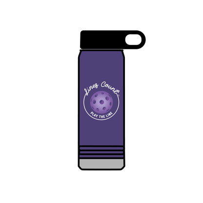 Lines Count Purple Logo Water Bottle, 20oz