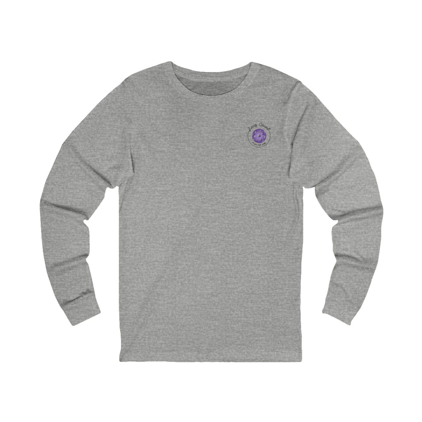 Get to the Courts with our Unisex Jersey Long Sleeve Tee- Purple Logo